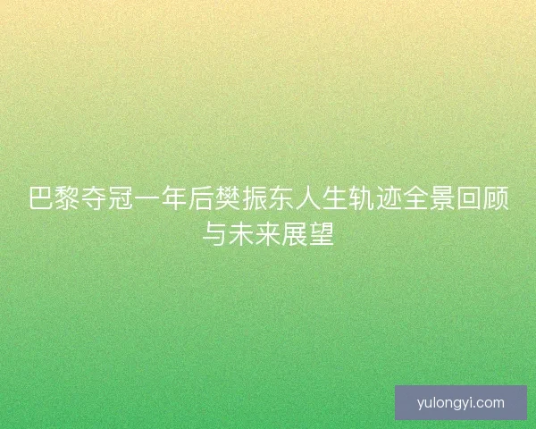 巴黎夺冠一年后樊振东人生轨迹全景回顾与未来展望